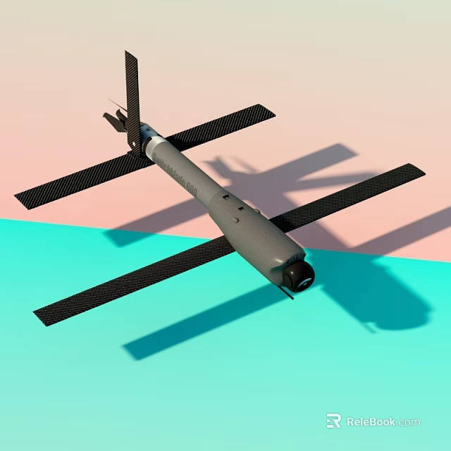 3D Rendered Gray Fighter Jet With Four Wings And Pastel Pink And Blue Background Shadow 3d model 