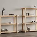 Nordic Storage Rack Log Decorative Rack Display Rack Ornaments Combination 3d model