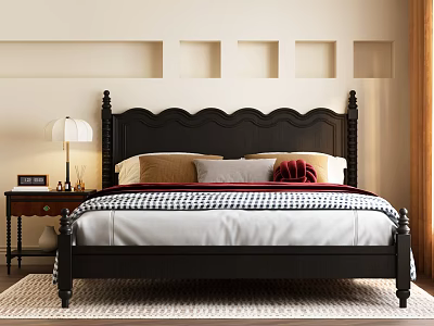 French Double Bed 3d model