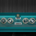 Modern Teal Commercial Control Panel With Multiple Dials And Digital 3d model