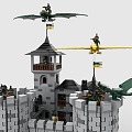 Lego LEGO Toy Blocks Castle Evil Dragon Attack Defense Guard 3d model