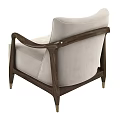 Modern Leisure Chair Featuring Comfortable Upholstered Seat Wooden Armrests And Golden Metal Legs