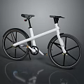 Modern Minimalist Bicycle With White Frame And Black Wheels Design 3d model
