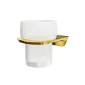 Stylish Bathroom Soap Dish With White Cup And Gold Metal Wall Mounted Holder
