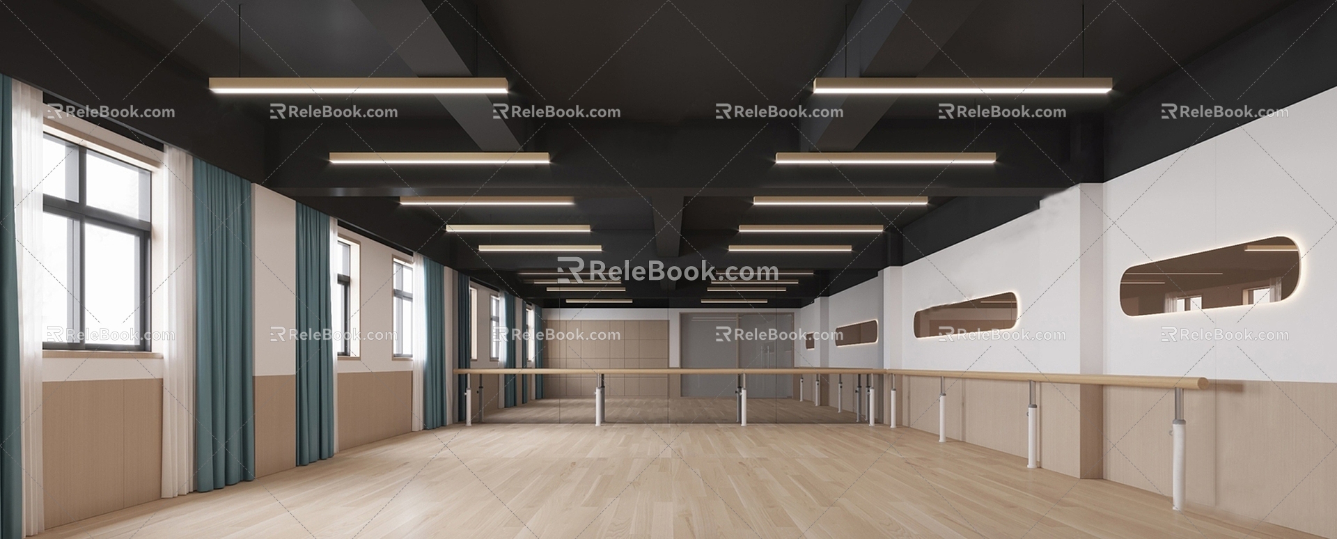 Modern Dance Room Dance Classroom 3d model