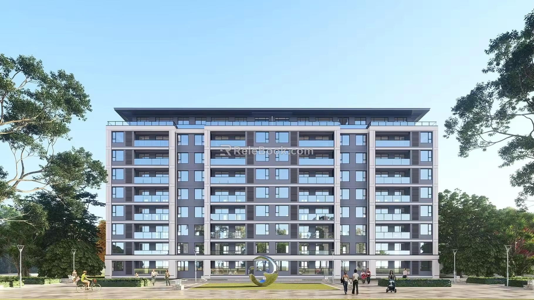 Modern style residence Multi-storey residence 3d model
