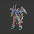 White Sci Fi Mecha Model With Detailed Mechanical Armor Parts And Weapon