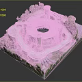 Ancient Castle Architectural Model Featuring Circular Structure Tower Stone Walls And Surrounding Trees 3d model