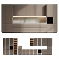 Modern Kitchen Interior With Light Colored Wooden Cabinets And Built In Appliances