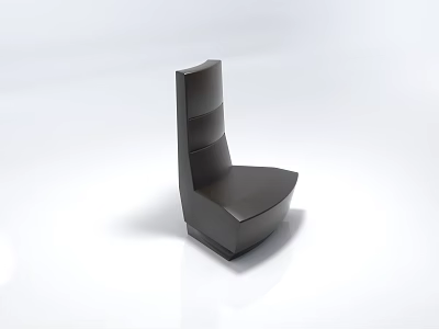 Black Leather Unique Shaped Sofa With Curved Design And Layered Backrest For Modern Interior 3d model