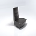 Black Leather Unique Shaped Sofa With Curved Design And Layered Backrest For Modern Interior