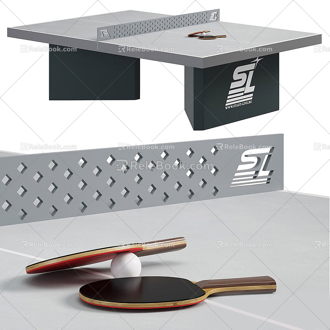 Modern Table Tennis Table Construction Equipment Fitness Equipment Table Tennis Table 3d model