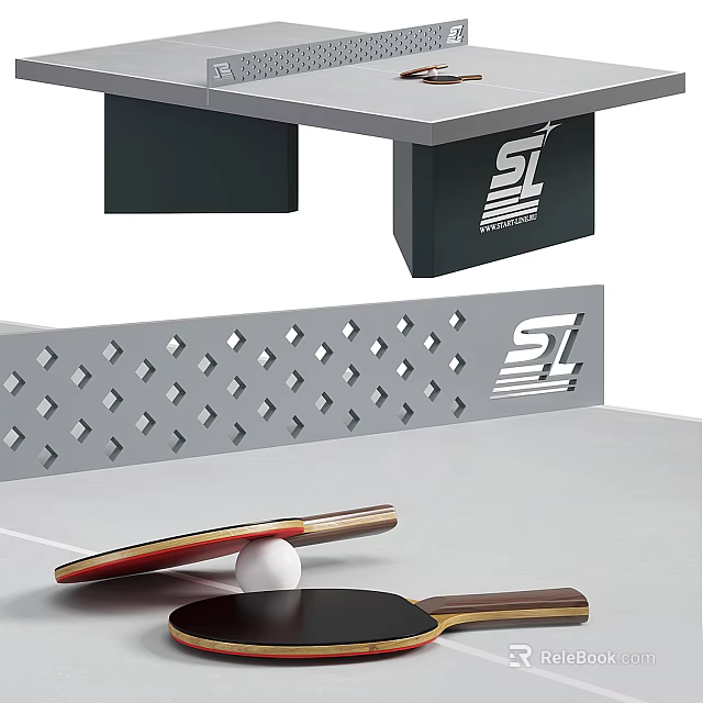 High Performance Table Tennis Sports Equipment With Table Rackets And Ball 3d model 