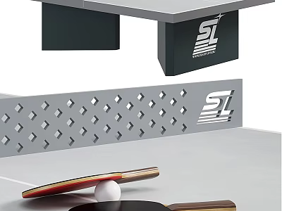 High Performance Table Tennis Sports Equipment With Table Rackets And Ball 3d model