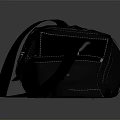 Black Canvas Shoulder Bag With American Flag Patch And Single Strap Design 3d model