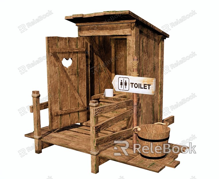 Modern Wooden House Public Toilet Toilet Wooden House Toilet Public Toilet Attractions Public Toilet Wooden House model