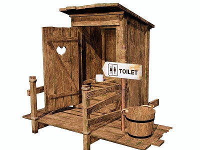 Modern Wooden House Public Toilet Wooden House Toilet Public Toilet Attractions Public Toilet Wooden House model