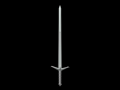 Medieval Metal Sword With Long Sharp Blade And Cross Handle Design 3d model