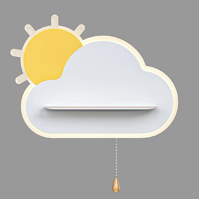 Cartoon Storage Rack White Storage Table Cloud Storage Rack 3d model