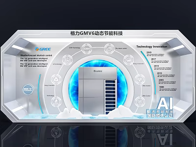 Gree GMV6 Zhirui AI Smart Technology Circular Blue Illumination Art Installation 3d model