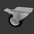 Industrial Aluminum Caster Wheel With Black Rubber Tire And Flat Top Plate