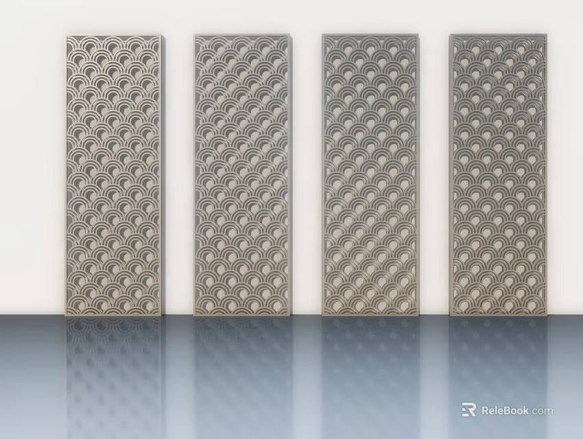 Stylish Metal Hinged Doors Featuring Different Decorative Patterns And Modern Design 3d model