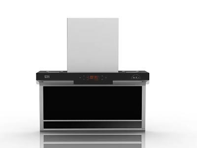 Modern Kitchen Appliance With Range Hood Cooktop Black Silver Design Digital 3d model