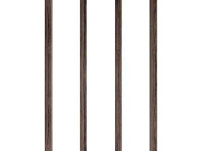 Four Vertical Wooden Decorative Columns With Natural Grain Design 3d model