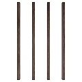 Four Vertical Wooden Decorative Columns With Natural Grain Design