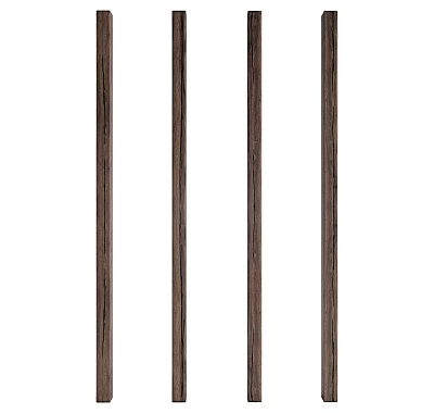 Four Vertical Wooden Decorative Columns With Natural Grain Design 3d model