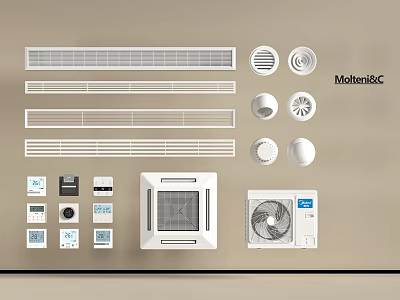 Various Types of Modern Air Conditioner Vents With Stylish Designs for Home 3d model