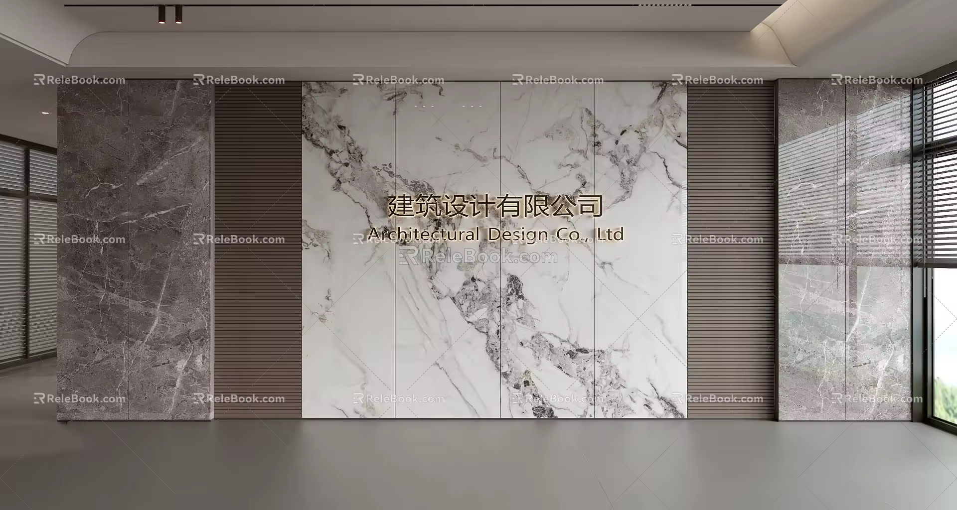 Modern Front Desk Background Wall Simple Background Wall Front Desk Reception Area Background Wall Company Front Desk Background Wall 3d model