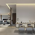Elegant Modern Living Dining Room Interior With Open Layout Sofa Dining Table And Pendant Lighting