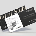 Movie Ticket Exhibition Ticket Stamp Advertising Mockup Poster 3d model