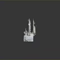 Detailed Classical Architectural Model Featuring Marble Columns Arches Steps And Statues