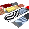 Vibrant Striped Awnings With Multiple Colors And Patterns For Outdoor Spaces