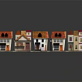 Charming Quaint Street Scene With Colorful Houses Cobblestone Path And Vintage Street Lamps