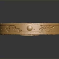 Golden Household Key With Ornate Circular Head And Shiny Metallic Finish