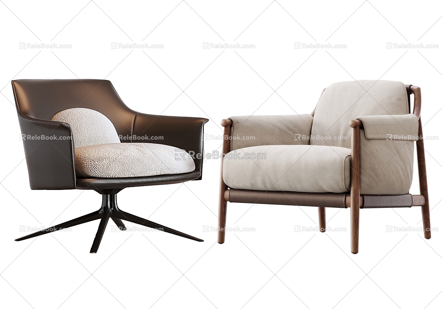 Modern Single Sofa Leisure Chair 3d model