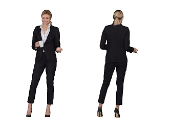 Fashion Women Business Office Characters Temperament Beauty Standing Posture Women Secretary 3d model