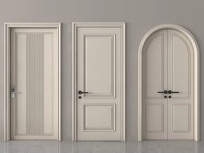 Different Styles Of Double Doors Design With Vertical Stripes Flat Panel Square And Arched Shapes 3d model