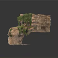 Modern Rock Landscape Decor With Green Plants And Mossy Stone Surfaces
