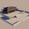Chinese ancient architecture Han Dynasty ancient architecture 3d model