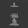 Mechanical Metal Components With Detailed Base Structure And Multiple Holes Design