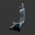 Modern Public Chair With Blue And White Color And Sleek Modern Design