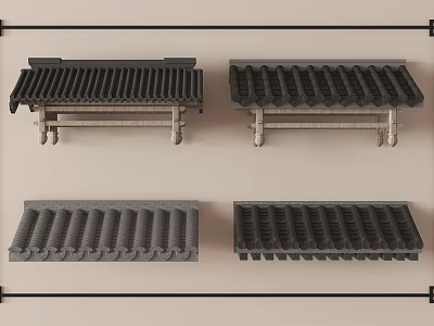 Various Black And Gray Tile Roof Models With Different Architectural Styles 3d model