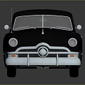Classic Black Vintage Car With Chrome Accents And White Wall Tires