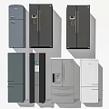 Modern Refrigerators And Freezers In Various Colors With Different Door Styles And Water Dispensers