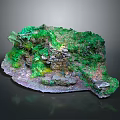 Realistic Miniature Natural Landscape Model With Green Vegetation Stone Structure Moss And Ground Cover