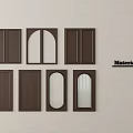 Dark Brown Door Panels With Various Designs Arched Oval And Glass Inserts
